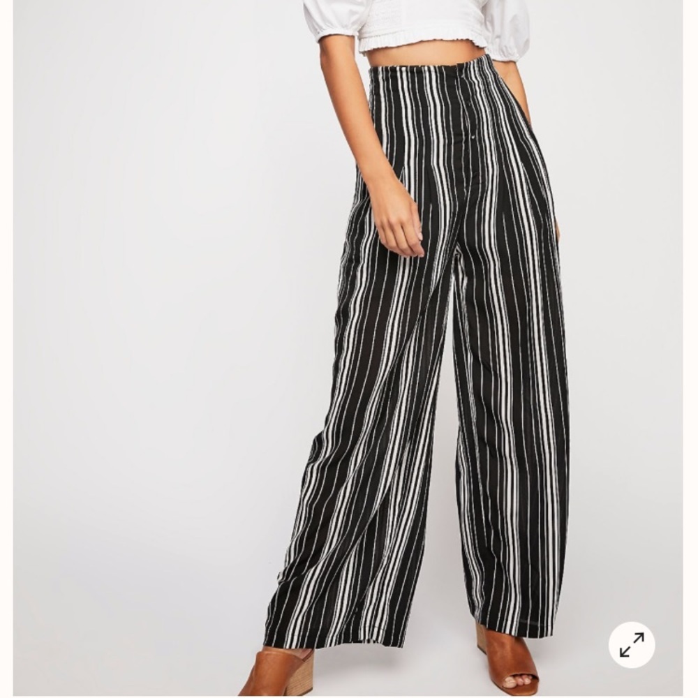 New Free People KAS Season Stripe W Leg Pants Z22-21